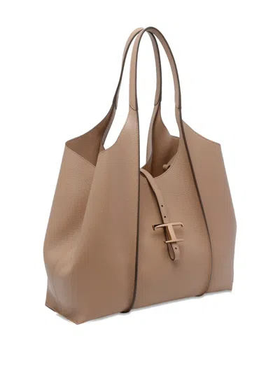 Tod's T Timeless Tote Bag In Brown