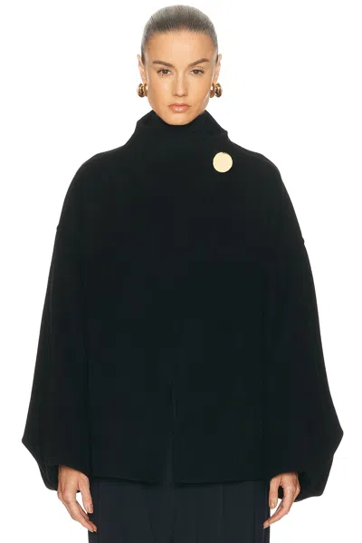 Darkpark Oversized Cashmere Wool Jacket With Asymmetric Front In Black