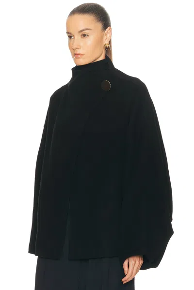 Darkpark Oversized Cashmere Wool Jacket With Asymmetric Front In Black