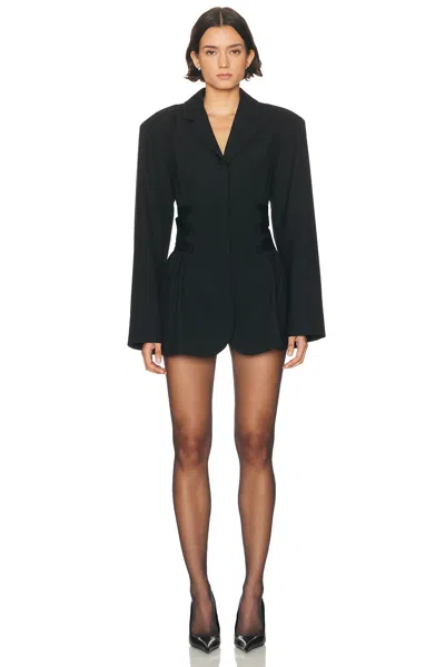 Haelo Brace Blazer Dress In Black