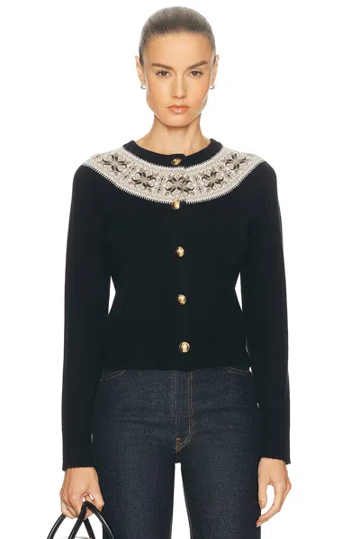 Nili Lotan Josefa Fair Isle Cashmere Cardigan In Blue