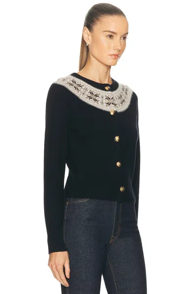 Nili Lotan Josefa Fair Isle Cashmere Cardigan In Blue