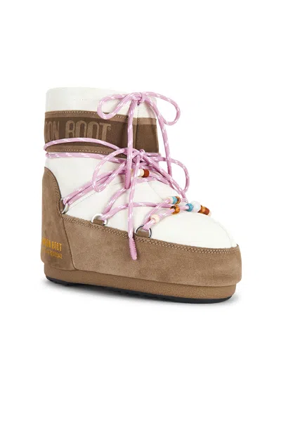 Moon Boot Two-tone Suede S X Guest In Residence Icon Low Ankle Boots In Animal Print