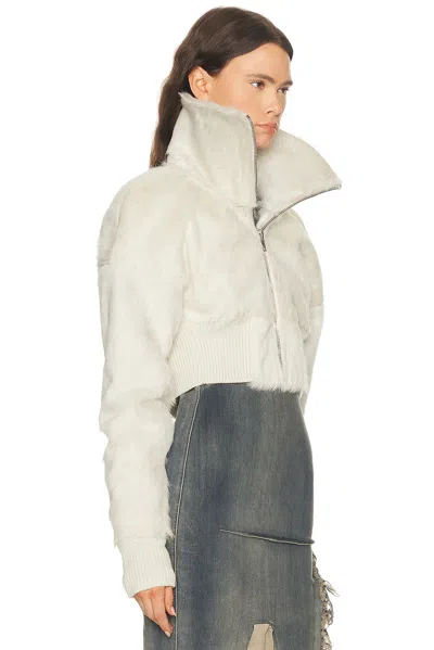 Rick Owens Dracucollar Cropped Jacket In White
