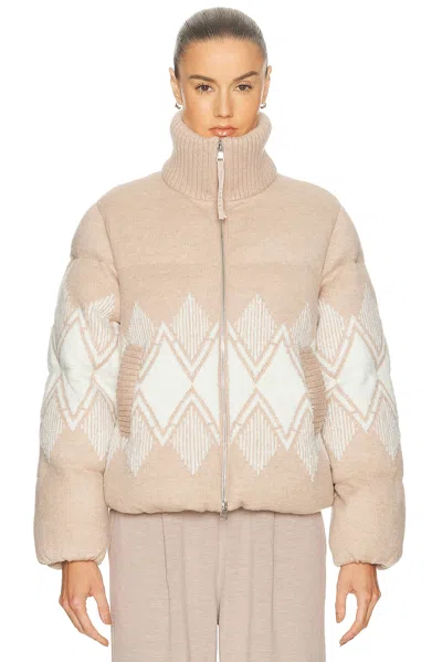 Varley Belinda Knit Puffer Jacket In Neutral