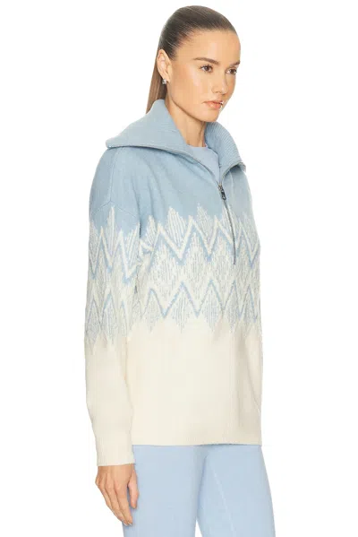 Varley Hedda Fair Isle Half Zip Pullover Ashley Blue In Blue