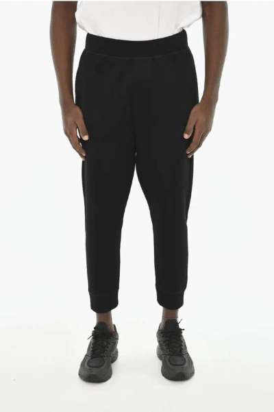 Dsquared2 Ribbed Joggers With Ton On Ton Logo In Black