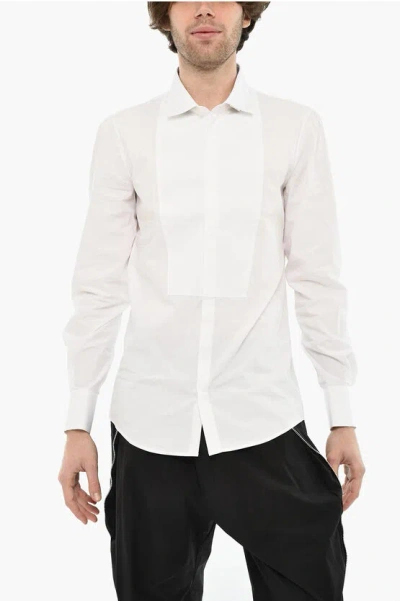 Dsquared2 Poplin Cotton Shirt With Spread Collar In White
