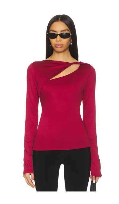 Nia San Vicente Top In Burgundy