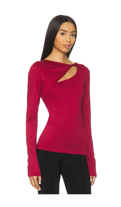 Nia San Vicente Top In Burgundy