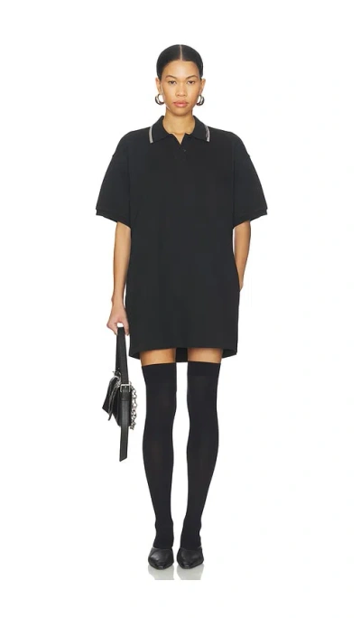 Alexander Wang Relaxed Mini Polo Dress In Black