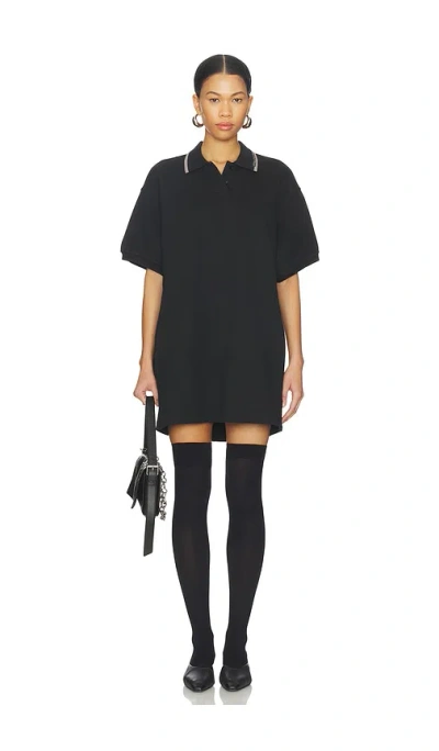Alexander Wang Relaxed Mini Polo Dress In Black
