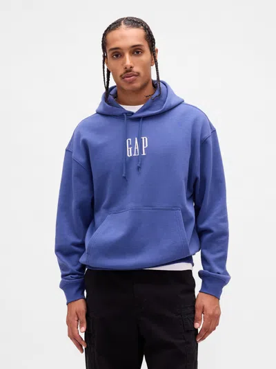 Gap Heavyweight Oversized Logo Hoodie In Blue