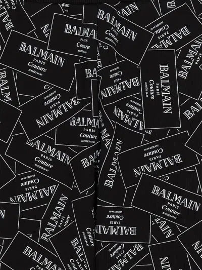 Balmain Kids Logo Print Joggers In Black