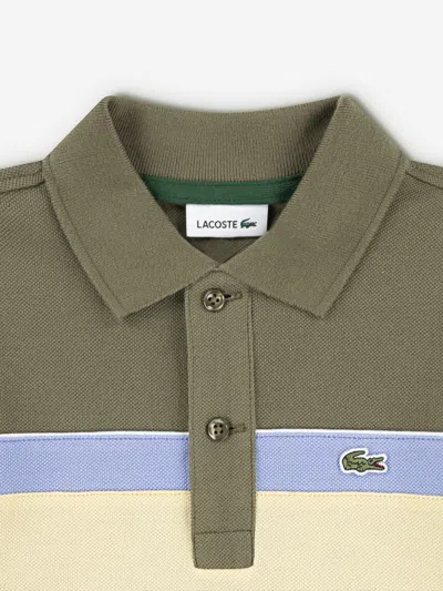 Lacoste Boys Colourblock Polo Shirt In Green