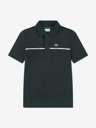 Lacoste Boys Micro Taping Polo Shirt In Green
