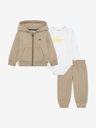 Lacoste Baby Mon Premier Tracksuit Set In Brown