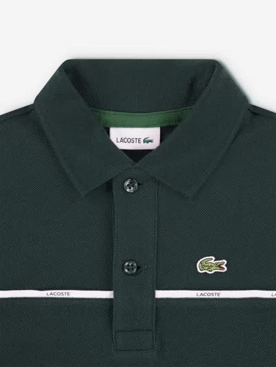 Lacoste Boys Micro Taping Polo Shirt In Green