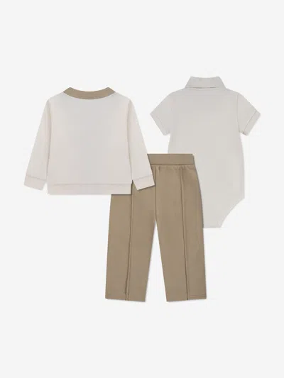 Lacoste Baby Boys Mon Premier 3 Piece Set In Burgundy