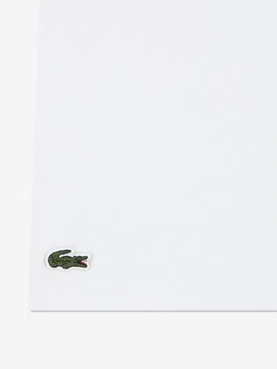 Lacoste Boys Striped Logo T-shirt In White