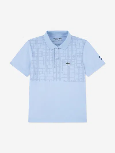 Lacoste Boys Novak Djokovic Crossed Polo Shirt In Blue