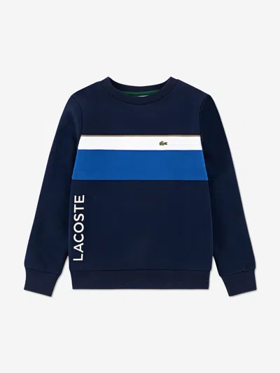 Lacoste Boys Colourblock Sweatshirt In Blue