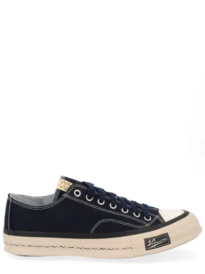 Visvim Skagway Lo Leather-trimmed Canvas Sneakers In Black