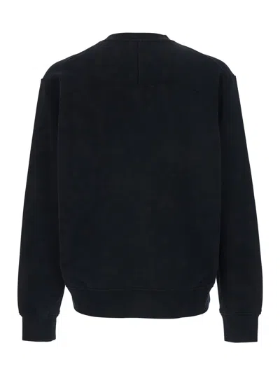 Givenchy Black Crewneck Sweatshirt With Logo Patch On The Front In Cotton Man In Black