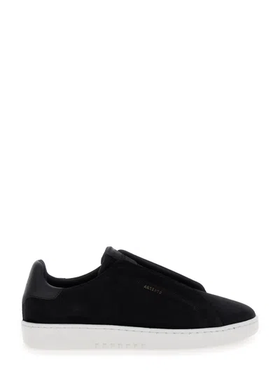 Axel Arigato Dice Laceless Black Low Top Slip-on Sneakers In Suede Man In Black