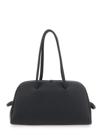 Jacquemus Le Turismo Black Handbag With Two Round Handles In Grained Leather Woman In Black