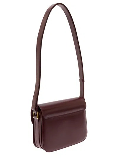 Apc Grace Bordeaux Small Crossbody Bag With Adjustable Shoulder Strap And Embossed Logo Lettering On The In Burgundy