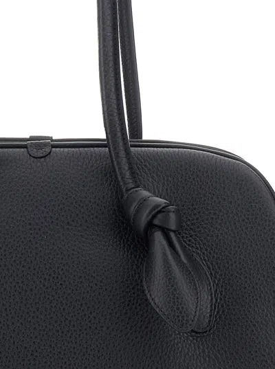 Jacquemus Le Turismo Black Handbag With Two Round Handles In Grained Leather Woman In Black