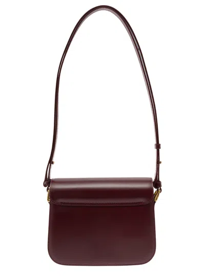 Apc Grace Bordeaux Small Crossbody Bag With Adjustable Shoulder Strap And Embossed Logo Lettering On The In Burgundy