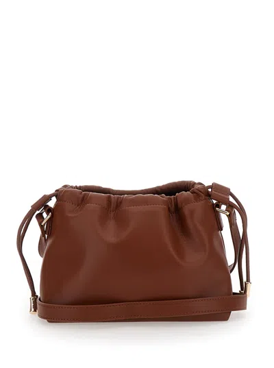 Apc Ninon Mini Brown Crossbody Bag With Embossed Logo On The Front And Adjustable Shoulder Strap In Ecol In Brown