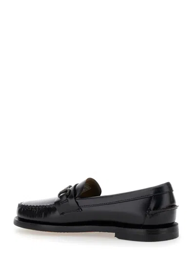 Sebago Joe Black Pull-on Loafers With Horsebit Detail In Leather Woman In Black
