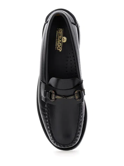 Sebago Joe Black Pull-on Loafers With Horsebit Detail In Leather Woman In Black