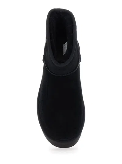 Ugg Classic Mini Platform Black Ankle Boots With Platform In Suede Woman In Black