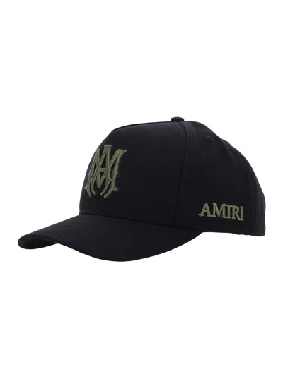 Amiri Men Black Baseball Cap With Logo On Front And Side In Cotton Man In Black