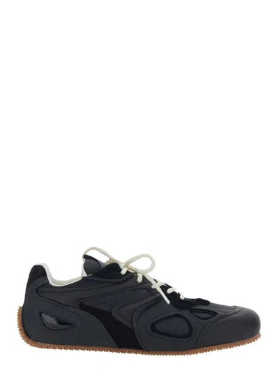 Axel Arigato Slow Runner Black Sneaker With Insert Design And Grooved Sole In Leather And Suede Man In Black