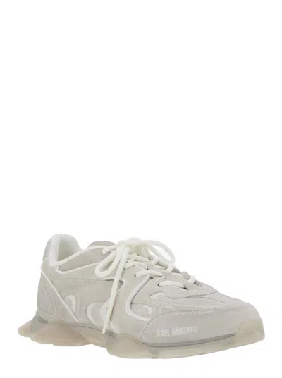 Axel Arigato Eris White Sneaker With Side Logo Lettering And Panel Design In Suede Man In White