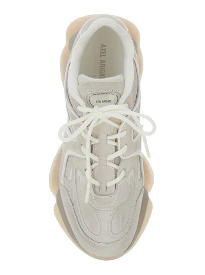 Axel Arigato Eris White Sneaker With Side Logo Lettering And Panel Design In Suede Man In White