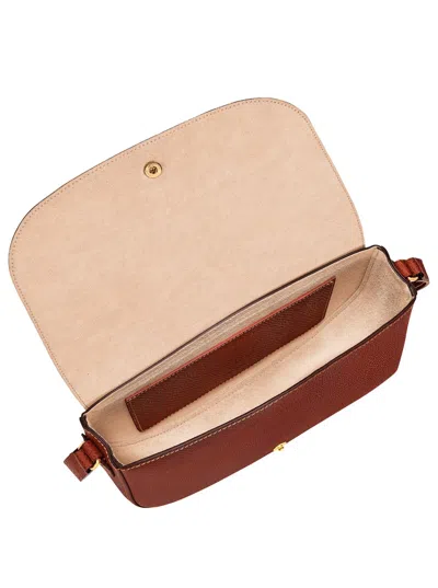 Longchamp Epure Brown Crossbody Bag With Adjustable And Removable Shoulder Strap And Embossed Logo On The Fron In Brown