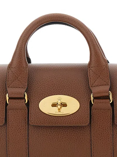 Mulberry Bayswater Mini Brown Handbag With Twist Lock In Hammered Leather Woman In Brown