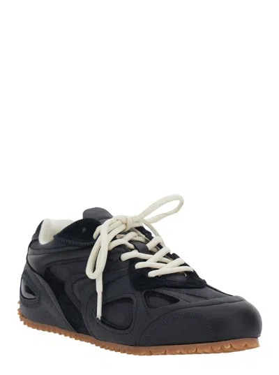 Axel Arigato Slow Runner Black Sneaker With Insert Design And Grooved Sole In Leather And Suede Woman In Black