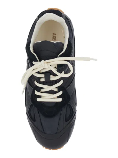 Axel Arigato Slow Runner Black Sneaker With Insert Design And Grooved Sole In Leather And Suede Woman In Black