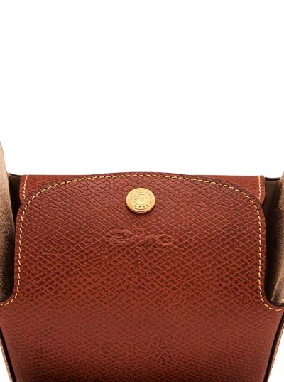 Longchamp Epure Brown Crossbody Bag With Adjustable And Removable Shoulder Strap And Embossed Logo On The Fron In Brown