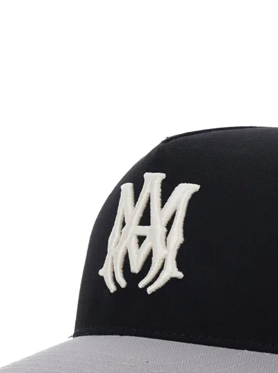 Amiri Men Black Baseball Cap With Front Logo And Mesh Inserts In Cotton Man In Black