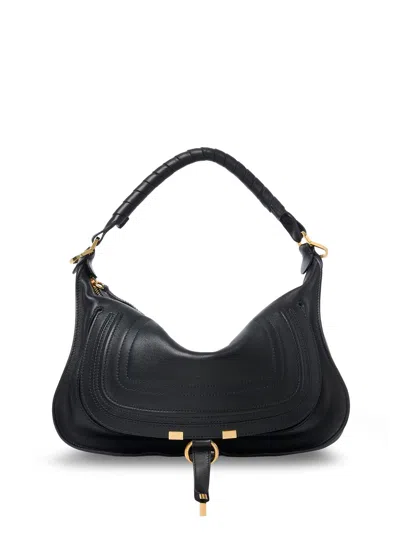 Chloé Small Leather Marcie Shoulder Bag In Black