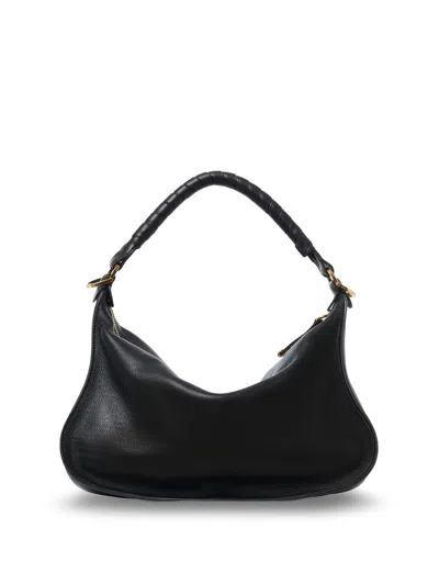 Chloé Small Leather Marcie Shoulder Bag In Black