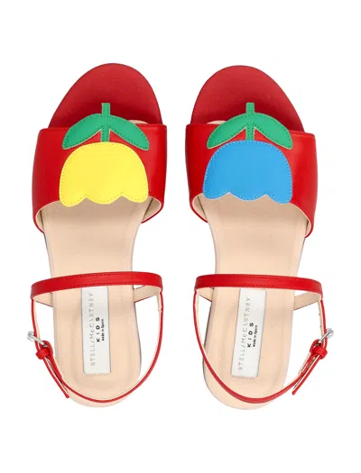 Stella Mccartney Round-toe Flat Sandals In Red